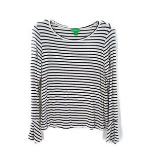 Dip Womens Blouse White Black Striped Top